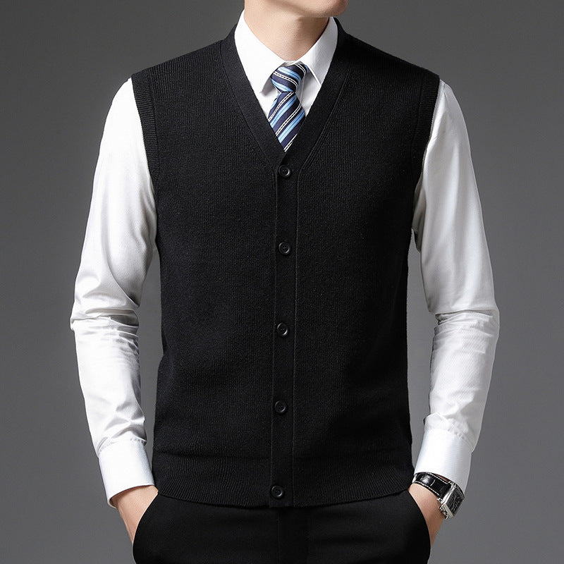 Gilet homme sans manches col V – boutonnage slim fit
