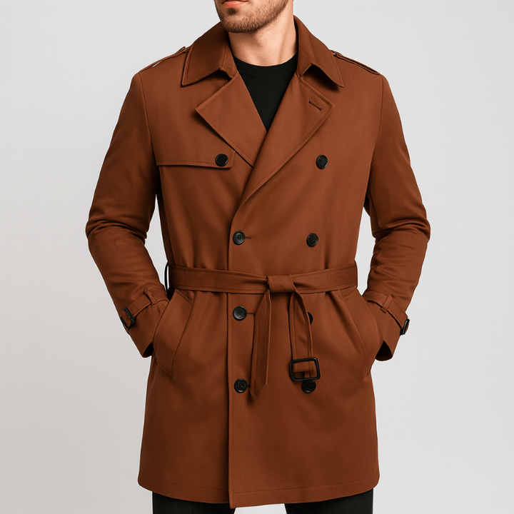 Trench homme double boutonnage – ceinture amovible