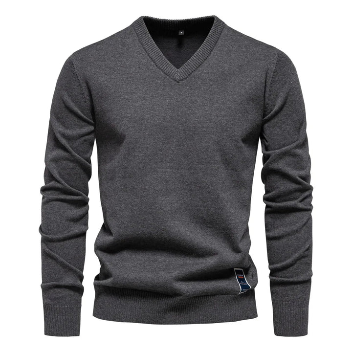 Pull homme col V – tissu doux et respirant