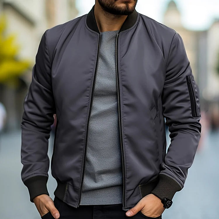 Veste bomber homme légère – coupe-vent multipoches zippée
