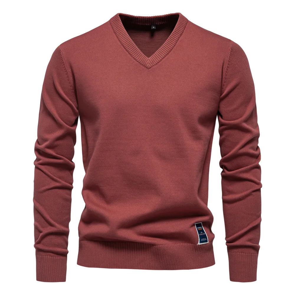 Pull homme col V – tissu doux et respirant