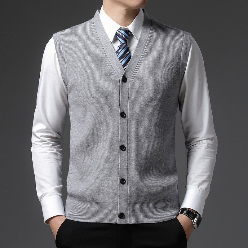 Gilet homme sans manches col V – boutonnage slim fit