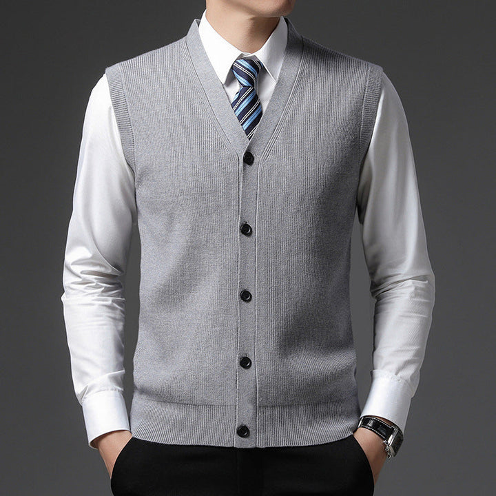 Gilet homme sans manches col V – boutonnage slim fit