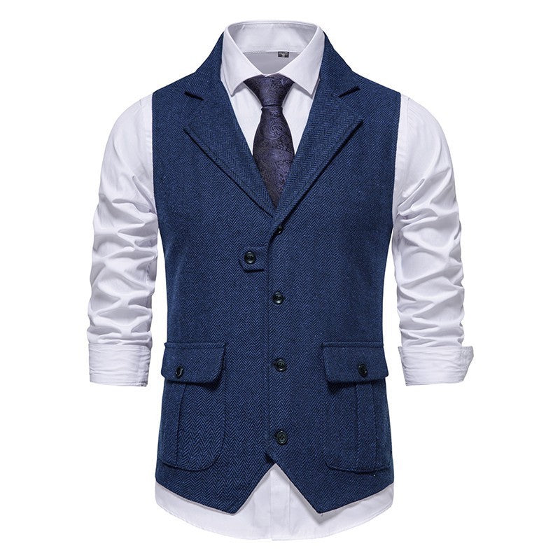 Gilet homme en tissu tissé – style vintage formel