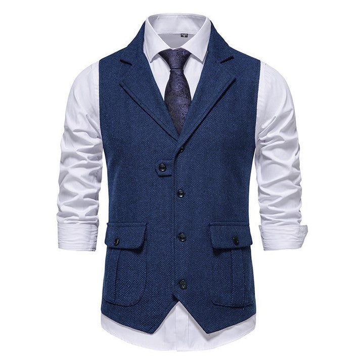 Gilet homme en tissu tissé – style vintage formel