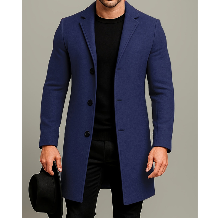 Manteau homme long à boutons – coupe-vent et élégant