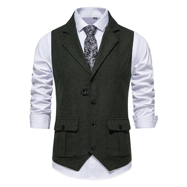Gilet homme en tissu tissé – style vintage formel