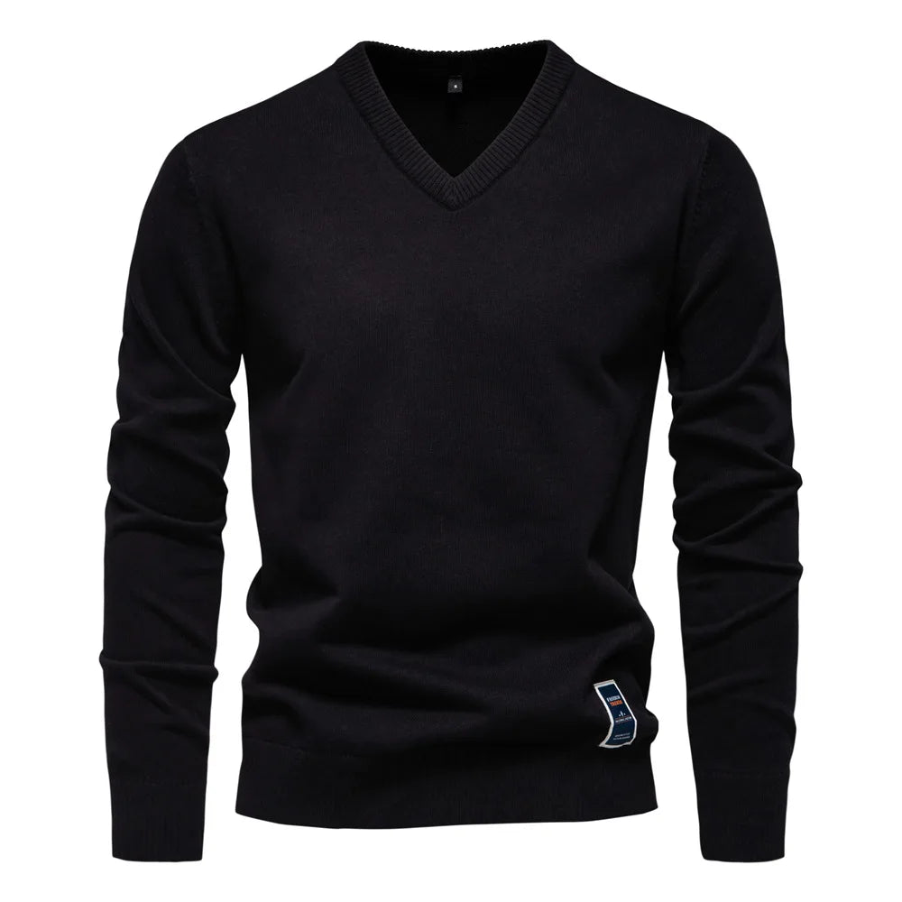 Pull homme col V – tissu doux et respirant