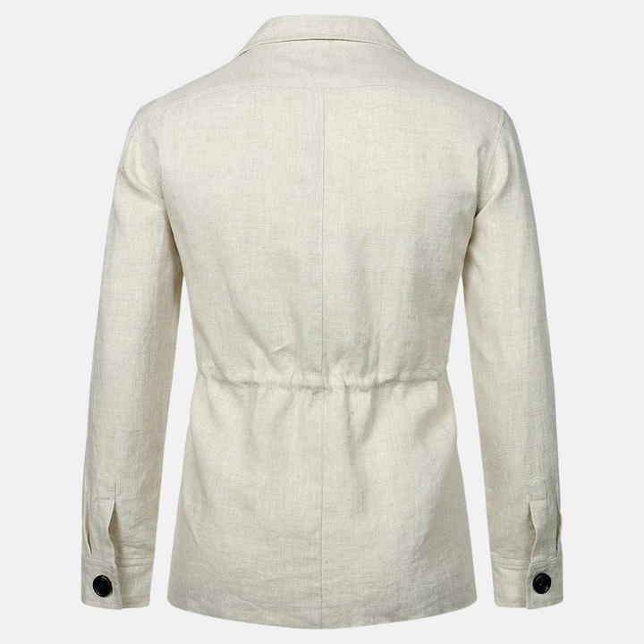 Veste homme en lin multipoches – légère et casual