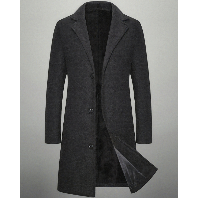 Manteau homme long à boutons – coupe-vent et élégant
