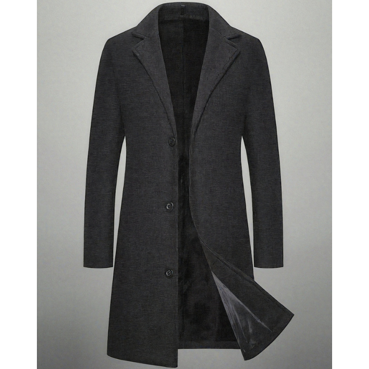 Manteau homme long à boutons – coupe-vent et élégant