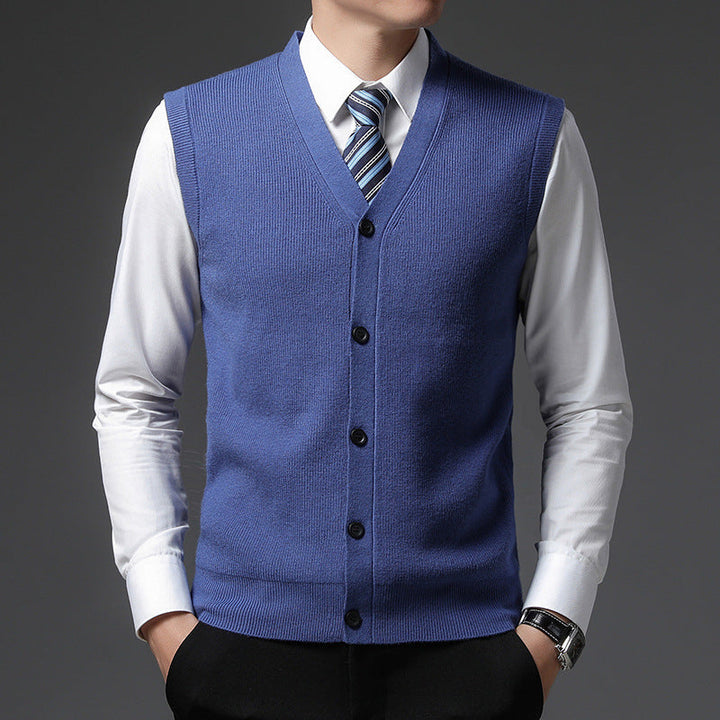 Gilet homme sans manches col V – boutonnage slim fit