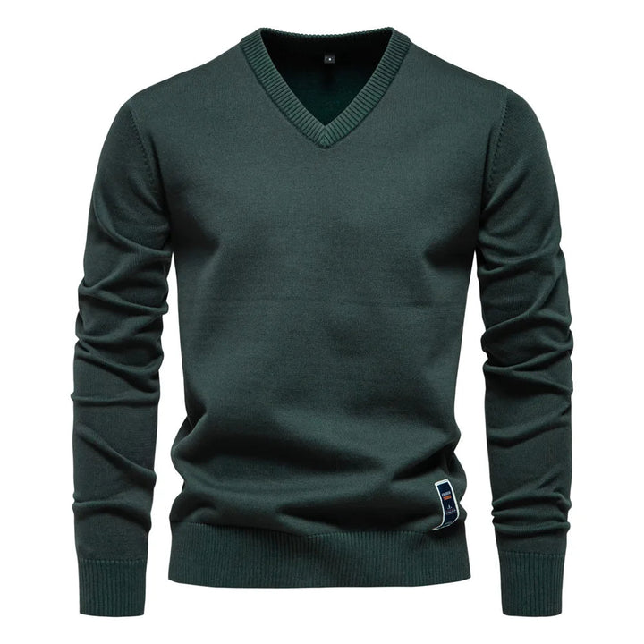 Pull homme col V – tissu doux et respirant