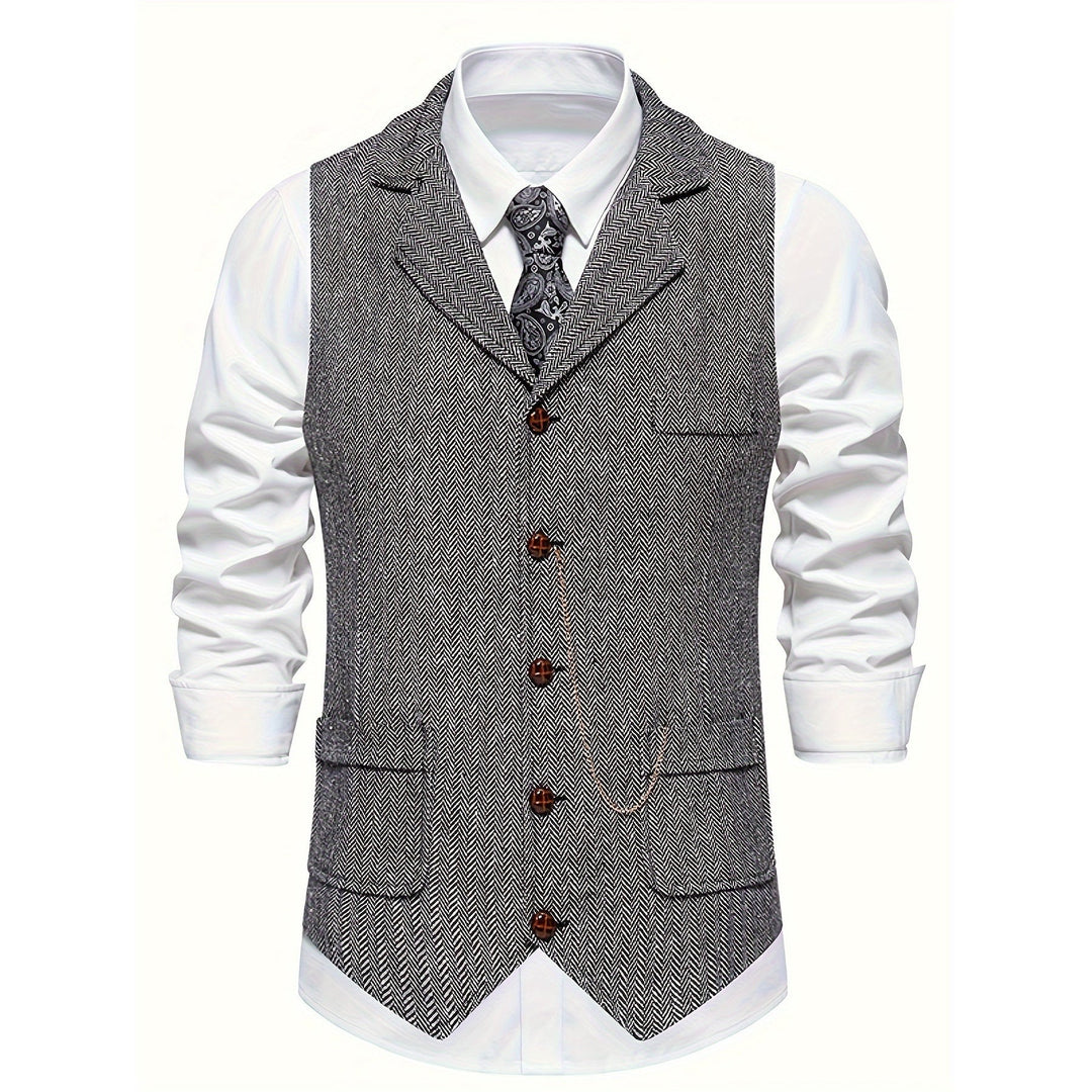 Gilet homme court à chevrons – élégance classique
