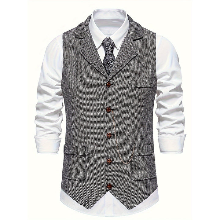 Gilet homme court à chevrons – élégance classique