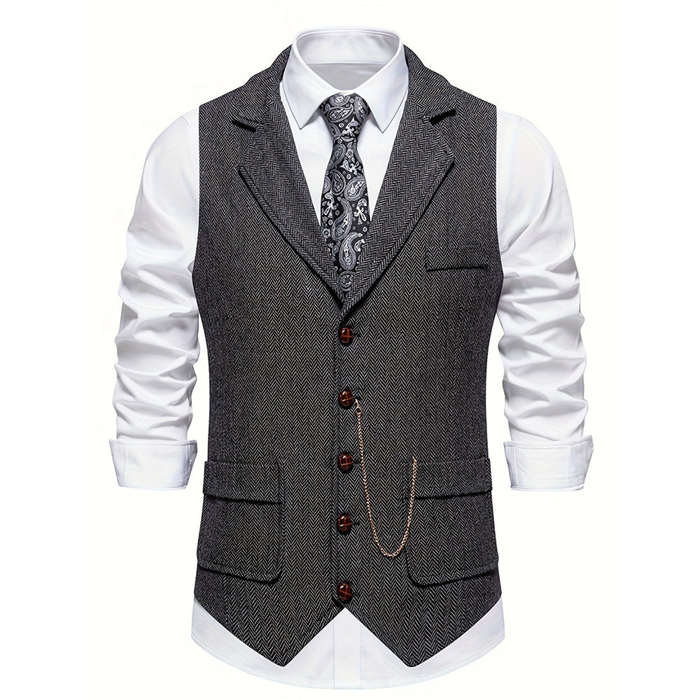 Gilet homme court à chevrons – élégance classique