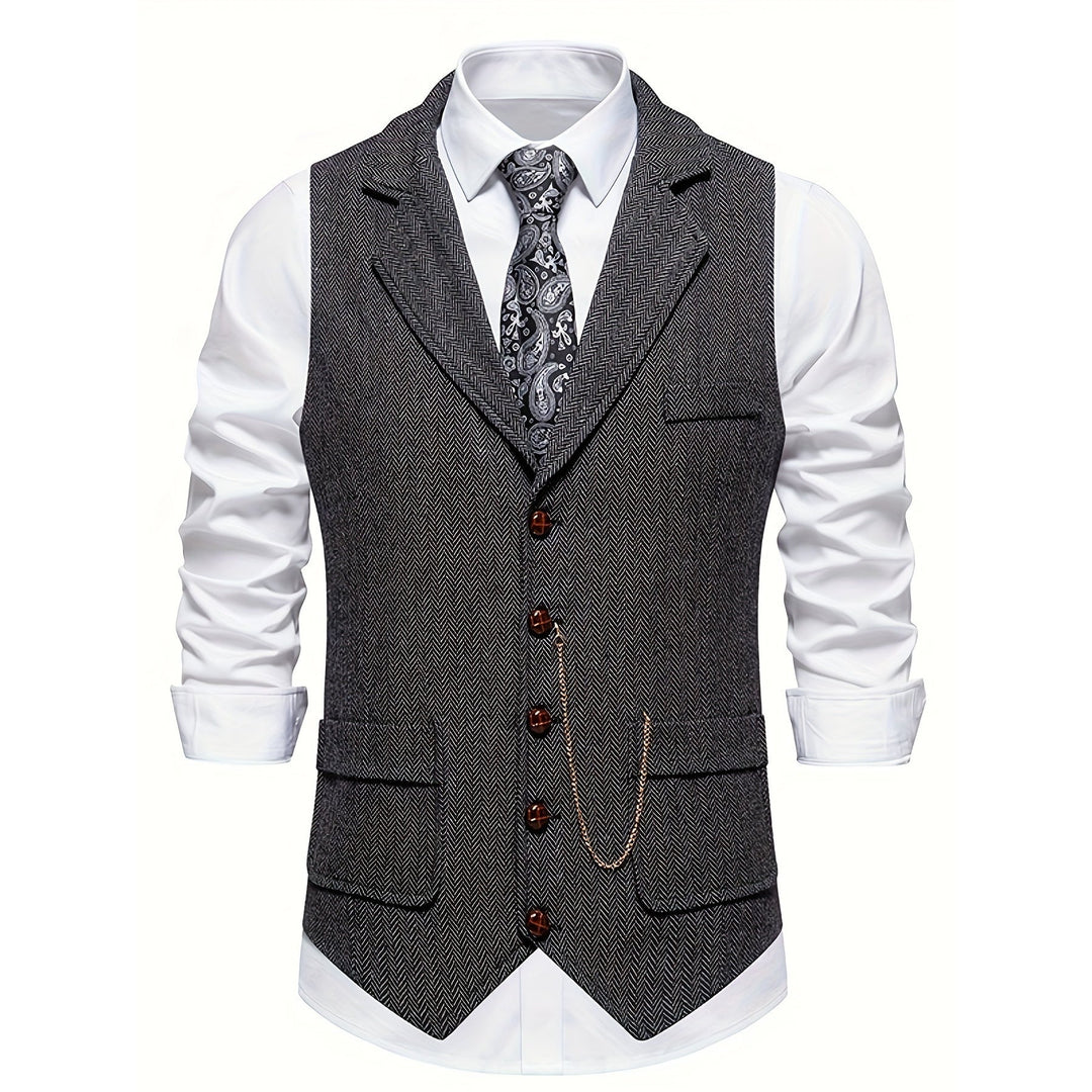 Gilet homme court à chevrons – élégance classique
