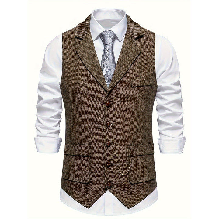 Gilet homme court à chevrons – élégance classique