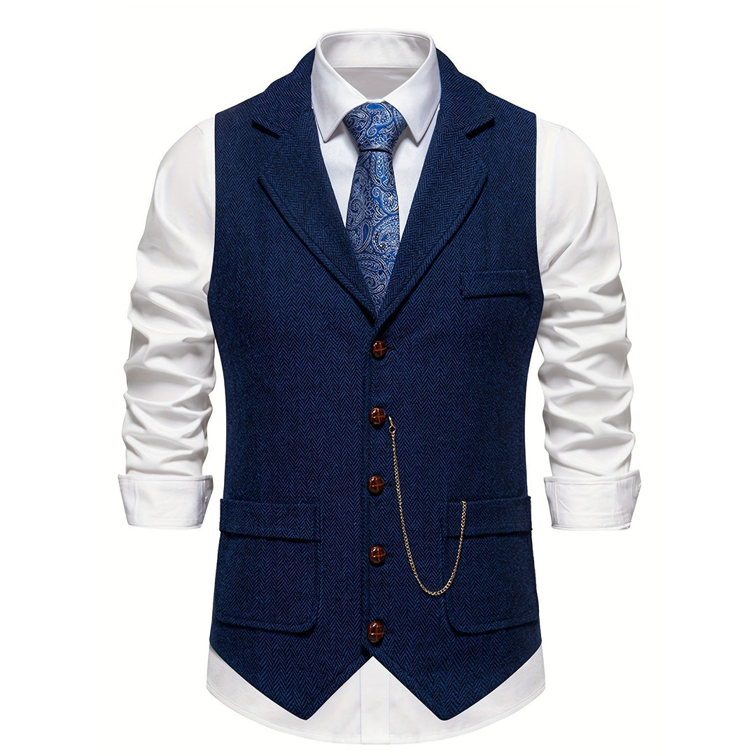 Gilet homme court à chevrons – élégance classique