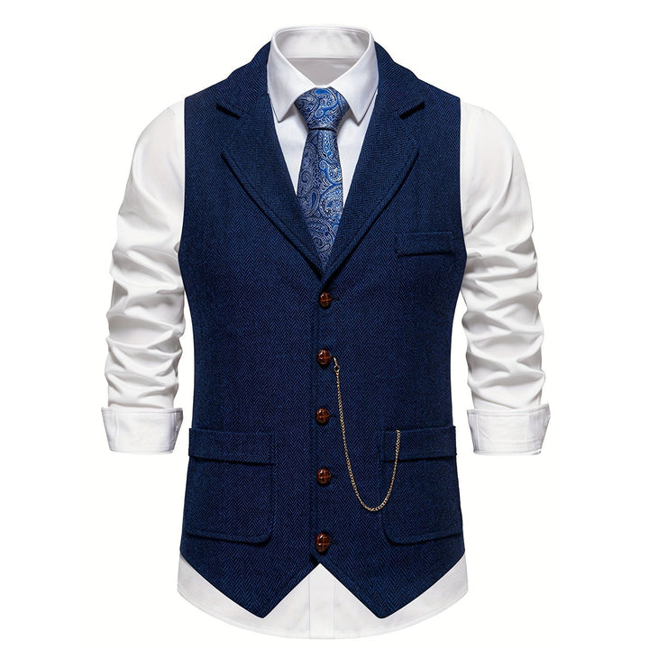 Gilet homme court à chevrons – élégance classique
