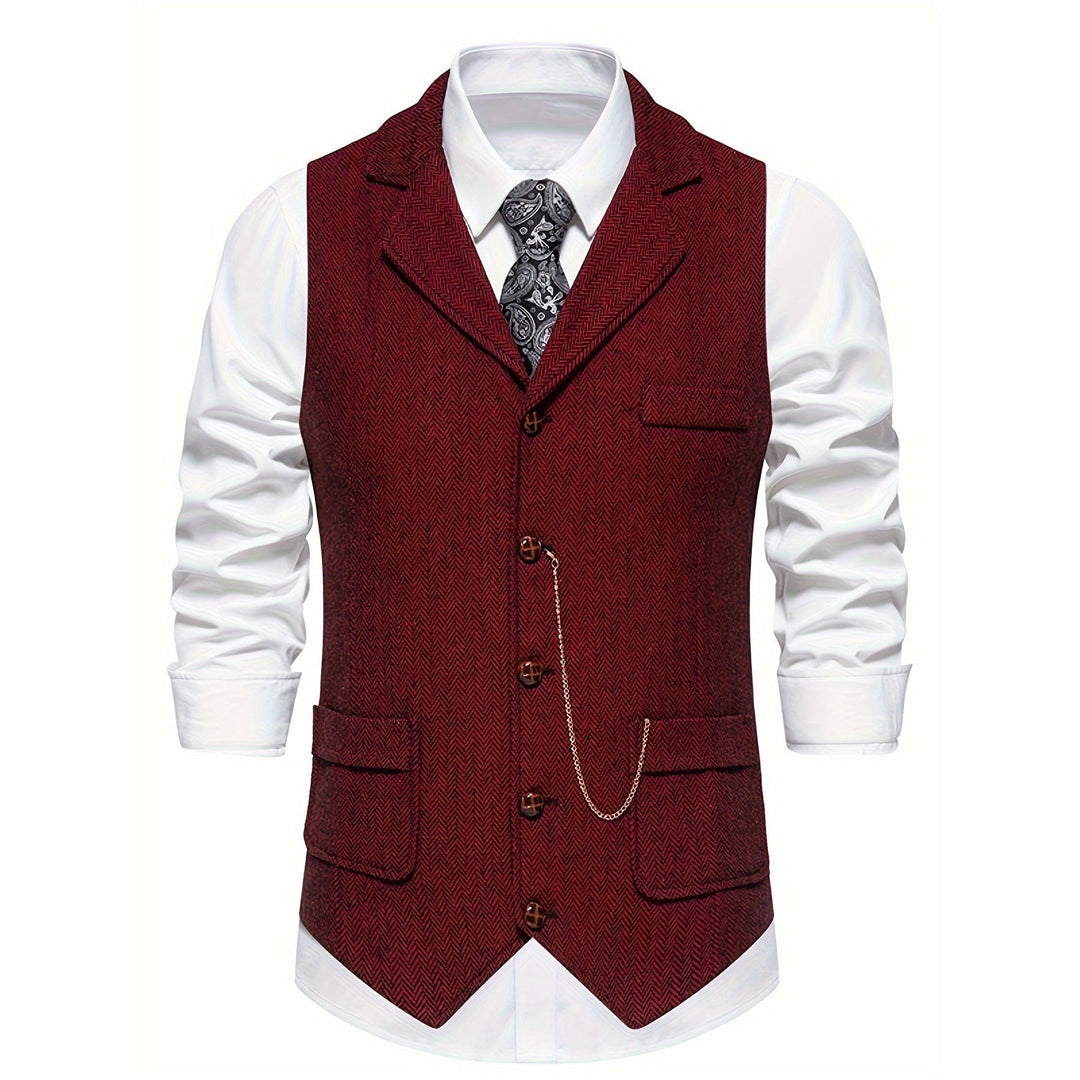 Gilet homme court à chevrons – élégance classique