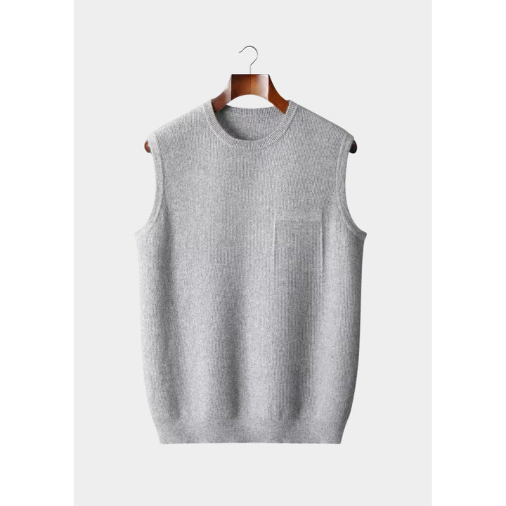 Gilet sans manches homme en laine mérinos – motif jacquard