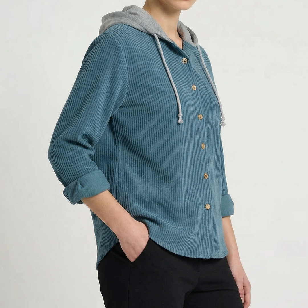 Hoodie homme Dante en velours côtelé – capuche réglable