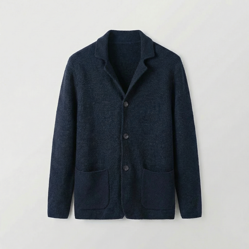 Cardigan homme Lorenzo en maille – col rabattu et boutonnage