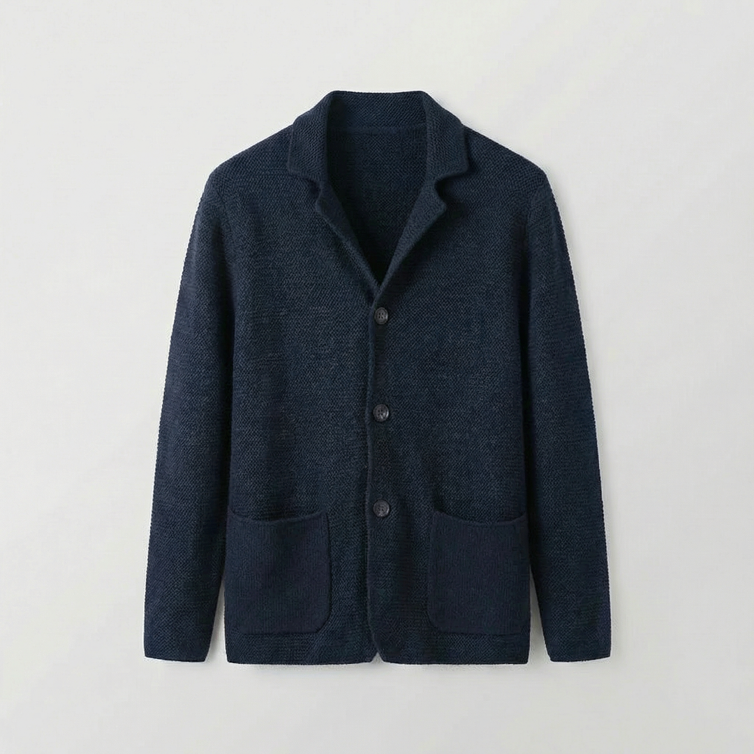 Cardigan homme Lorenzo en maille – col rabattu et boutonnage