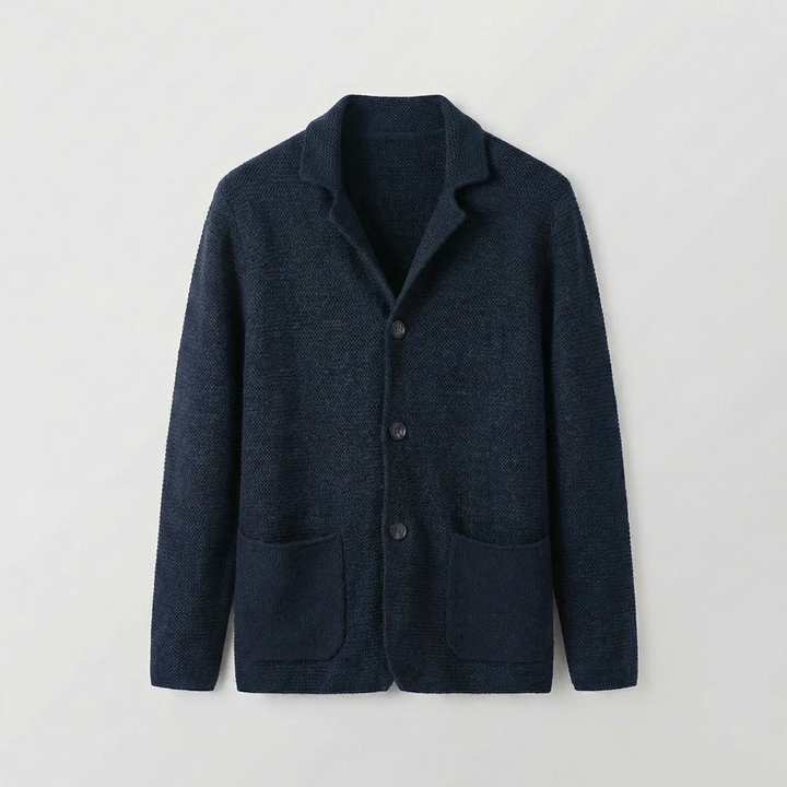 Cardigan homme Lorenzo en maille – col rabattu et boutonnage