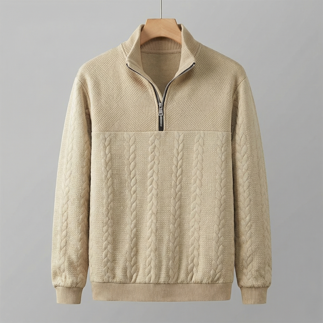 Sweat homme Camden à col zippé – chaleur douce pour l'hiver