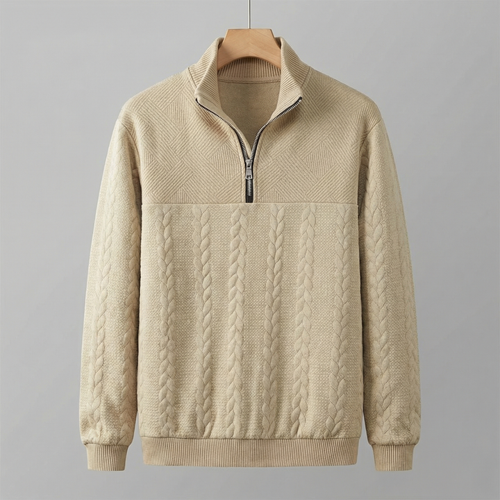Sweat homme Camden à col zippé – chaleur douce pour l'hiver