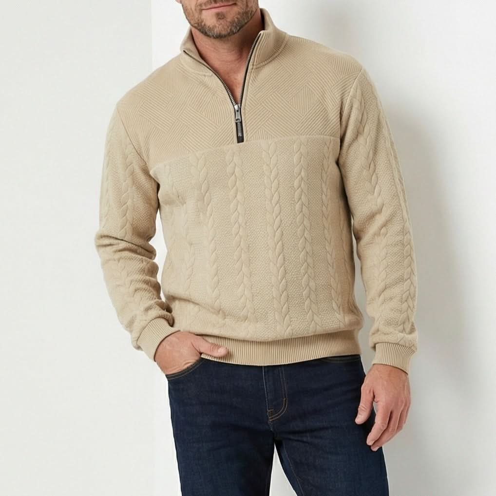 Sweat homme Camden à col zippé – chaleur douce pour l'hiver