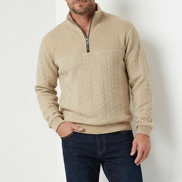 Sweat homme Camden à col zippé – chaleur douce pour l'hiver
