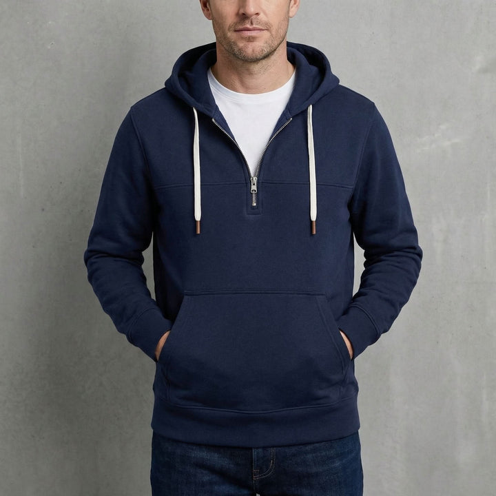 Hoodie homme Ravelle à demi-zip – molleton doux toutes saisons