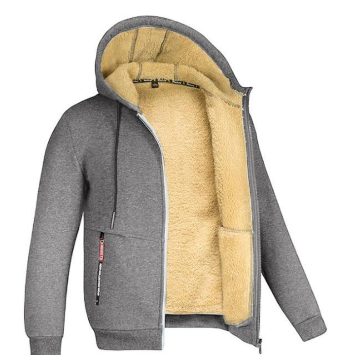 Hoodie homme doublé teddy – chaud, doux et décontracté