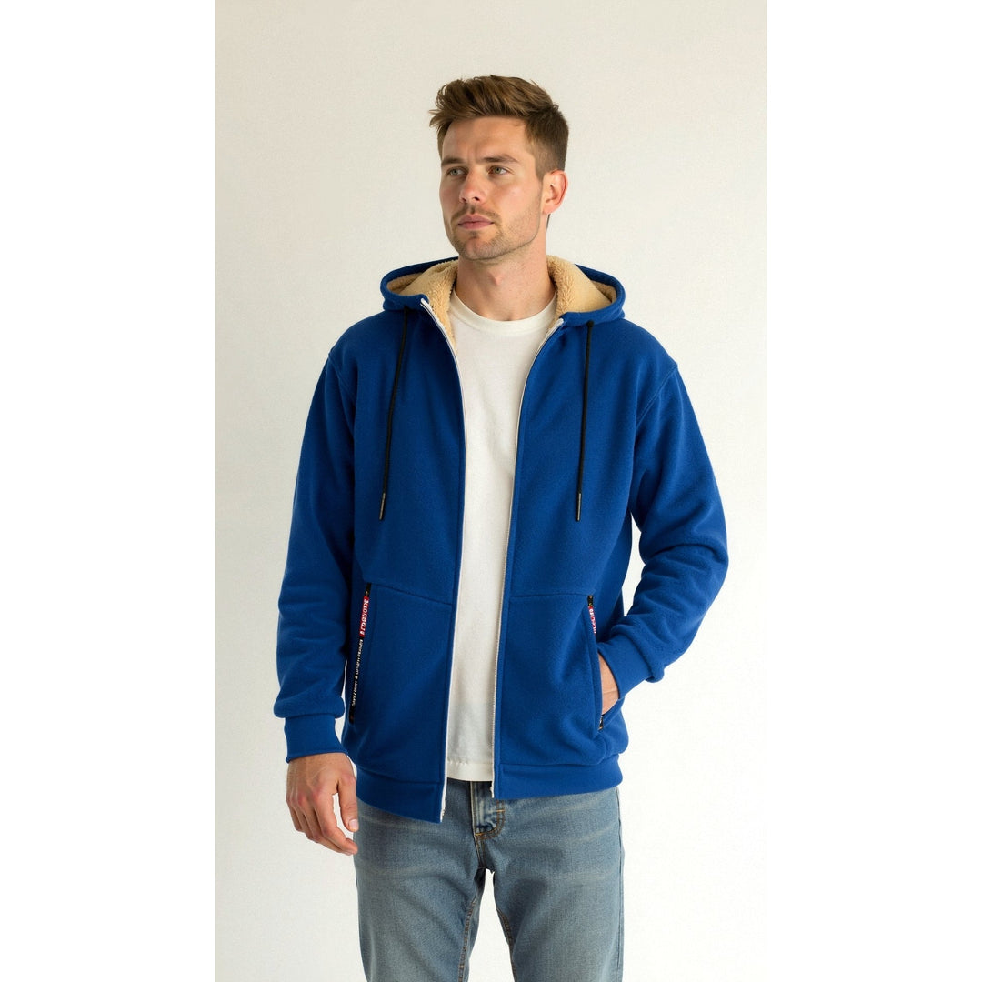 Hoodie homme doublé teddy – chaud, doux et décontracté