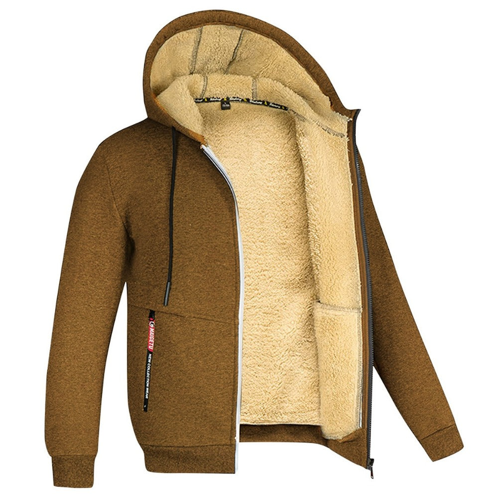 Hoodie homme doublé teddy – chaud, doux et décontracté
