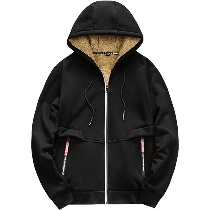 Hoodie homme doublé teddy – chaud, doux et décontracté