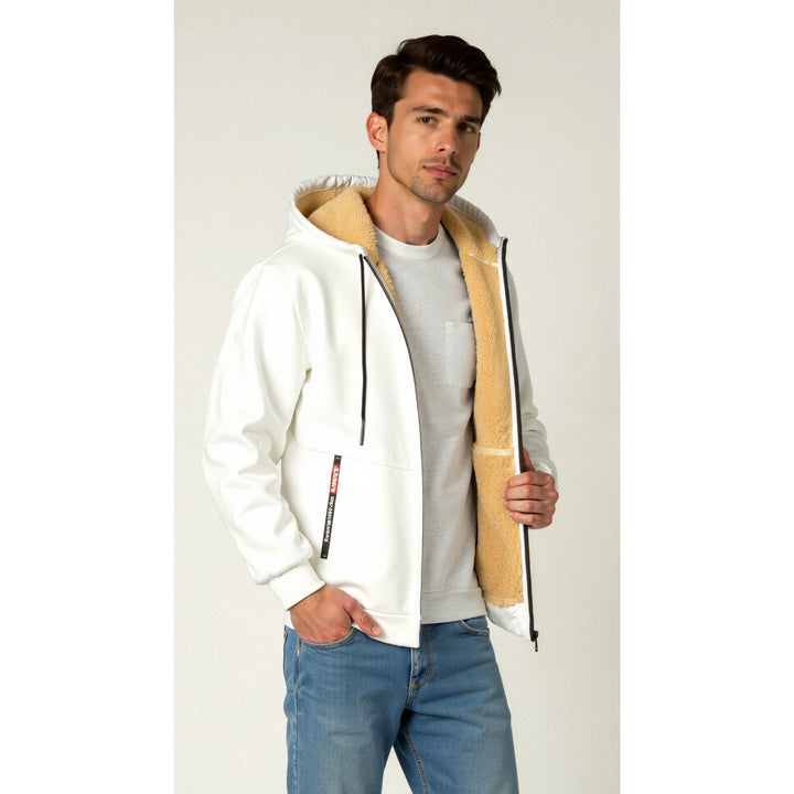 Hoodie homme doublé teddy – chaud, doux et décontracté