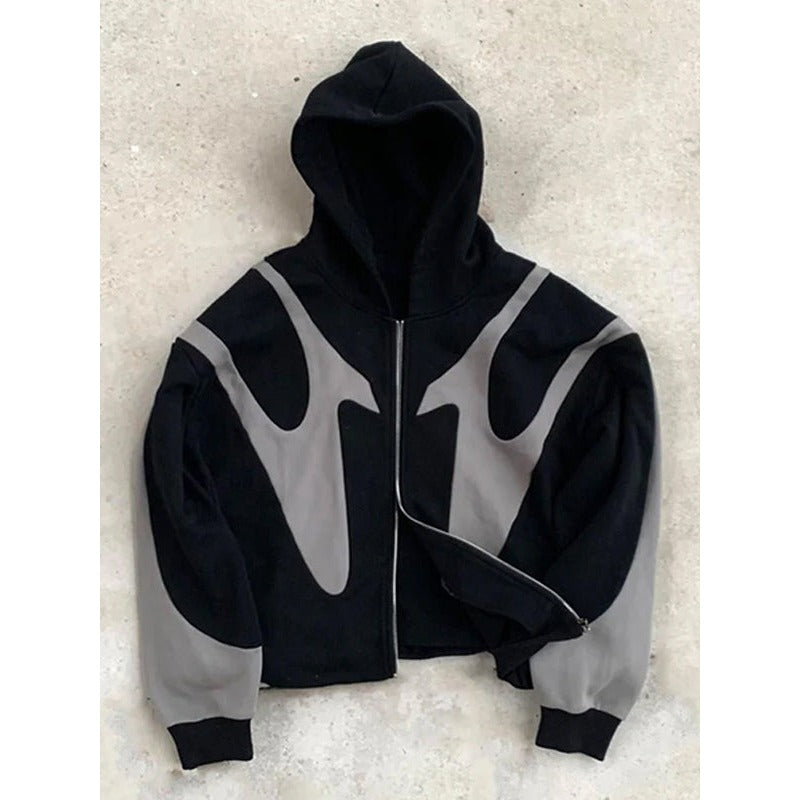 Hoodie zippé homme à design contrasté – style urbain