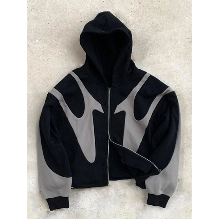 Hoodie zippé homme à design contrasté – style urbain