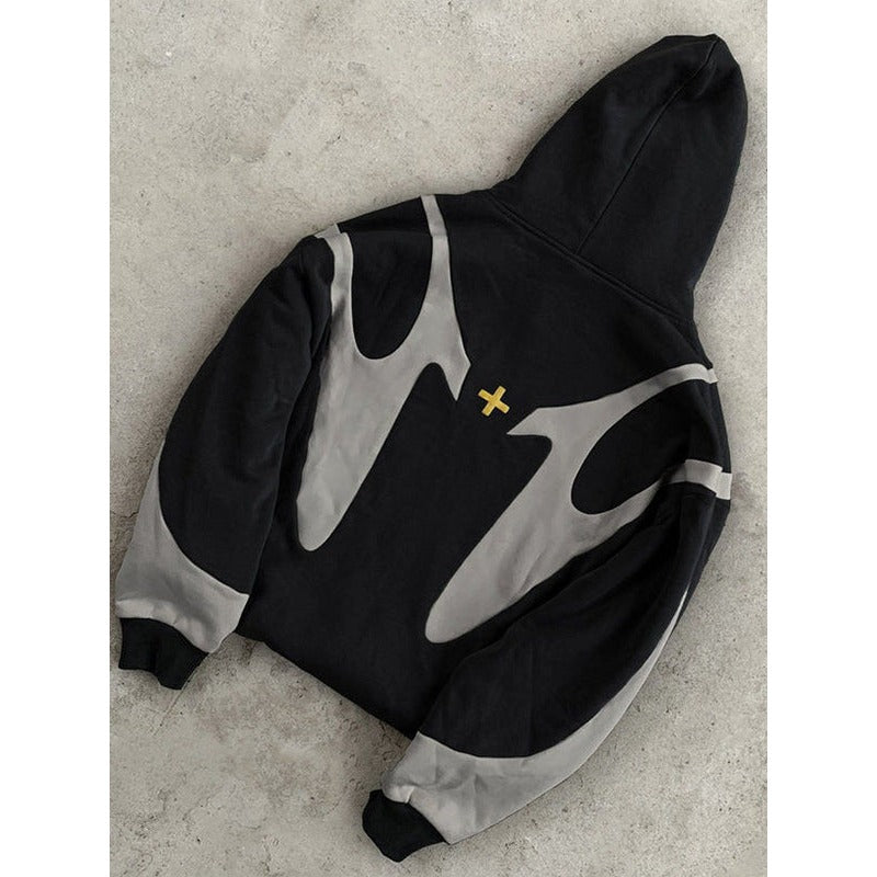 Hoodie zippé homme à design contrasté – style urbain