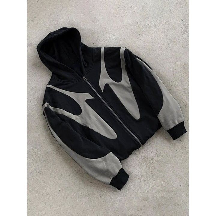 Hoodie zippé homme à design contrasté – style urbain