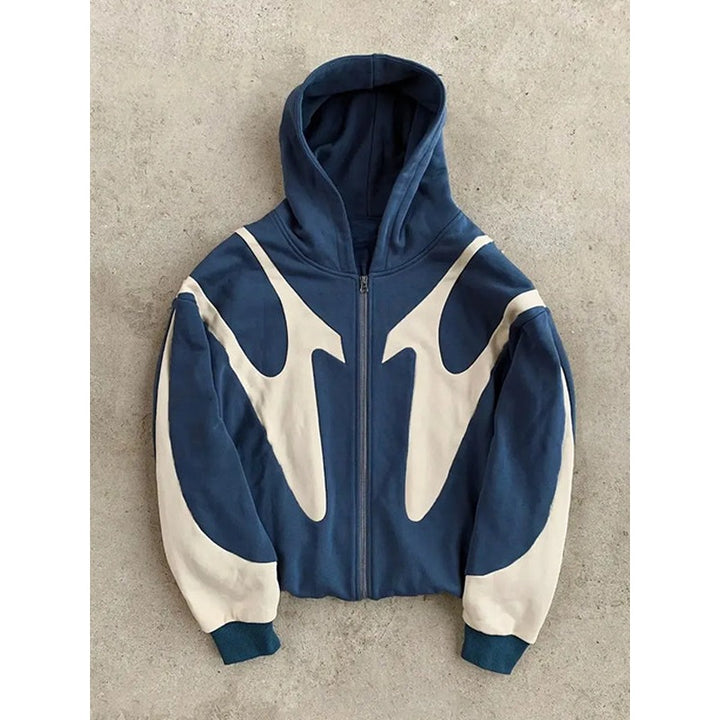 Hoodie zippé homme à design contrasté – style urbain