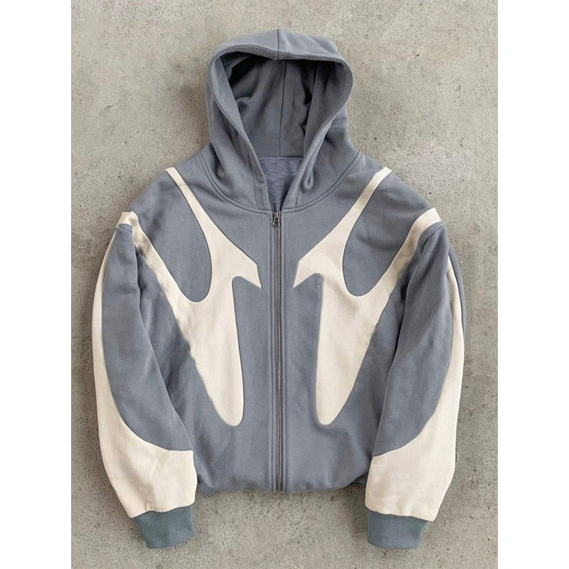 Hoodie zippé homme à design contrasté – style urbain