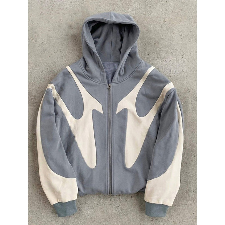 Hoodie zippé homme à design contrasté – style urbain