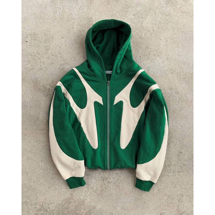 Hoodie zippé homme à design contrasté – style urbain