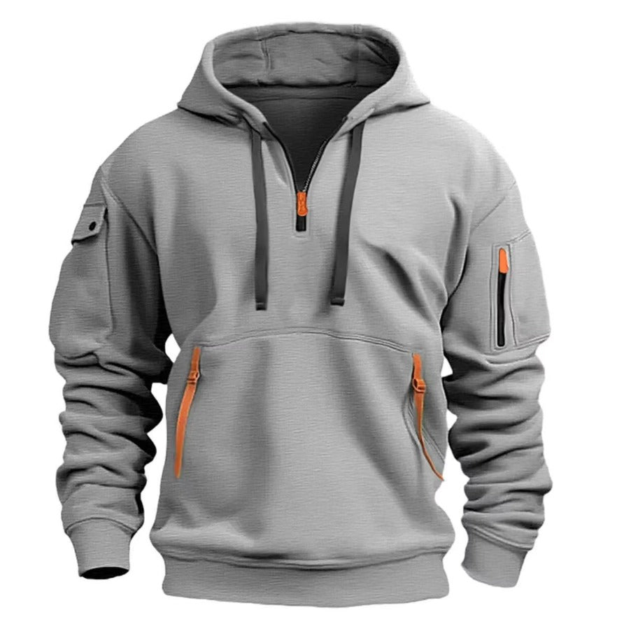 Hoodie zippé homme en coton mélangé – basique du quotidien