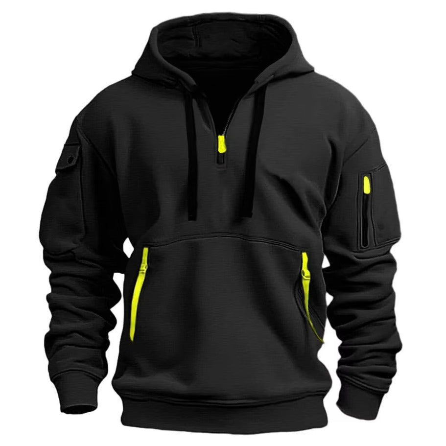 Hoodie zippé homme en coton mélangé – basique du quotidien